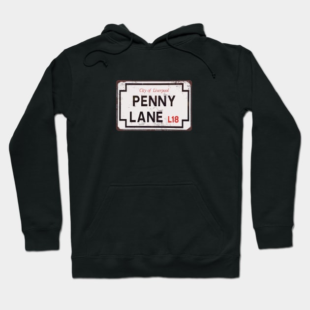 Penny Lane - vintage Liverpool street sign Hoodie by BodinStreet